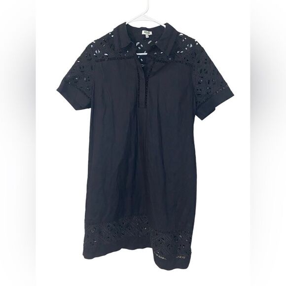 Kenzo Lace & Poplin Dress, Black size 40 - Picture 2 of 7